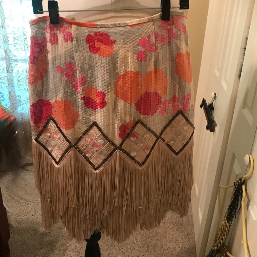 Sequin skirt with tassels